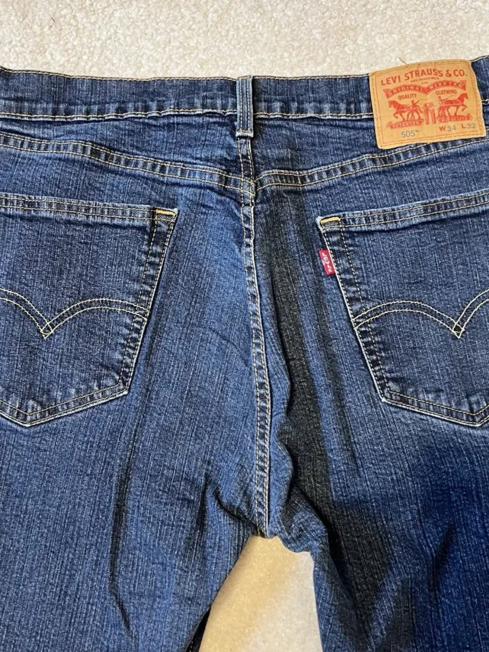 Levi's 505 Straight Leg Jeans 34x32 Dark Wash